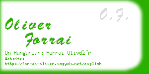 oliver forrai business card